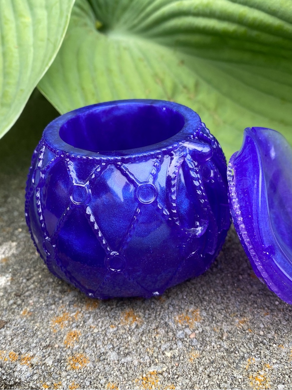 Cobalt Blue/Purple Decorative Resin Trinket Jar